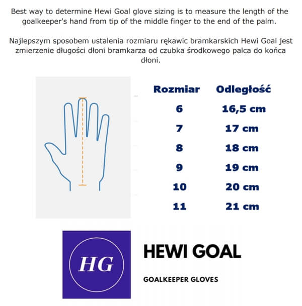 rozmiary rękawic Hewi Goal